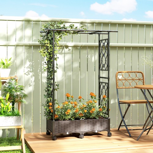 Raised garden bed with - garden, arch