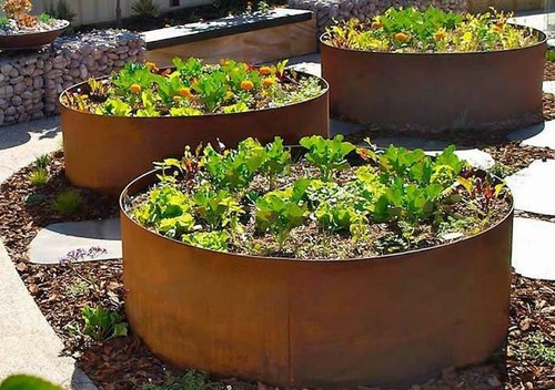 Large planter circular rustic - large,