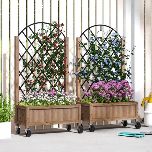Pack wooden raised flower - of, 2